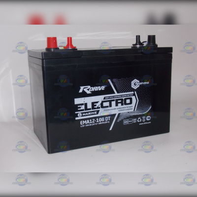 Тяговый аккумулятор для лодочных моторов R-DRIVE ELECTRO MARINE EMA12-108 (12В 108Ач) 27,8 кг (260*168*208) AGM