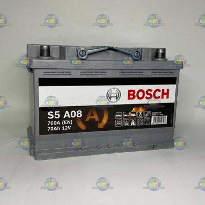 AКБ BOSCH S5 A08 AGM 70Ач оп 760А L3 (278*175*190)