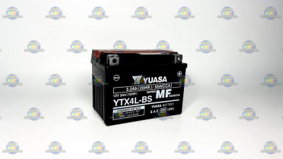 AКБ|мото YUASA SUPER MF PAFECTA YTX4L-BS AGM 4Ач 50А (114*70*85)