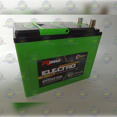 Тяговая графеновая батарея R-Drive ELECTRO Motive EMTG12-55N (12В 55Ач) 13,4 кг (223*123*175) GEL для складской и уборочной электротехники